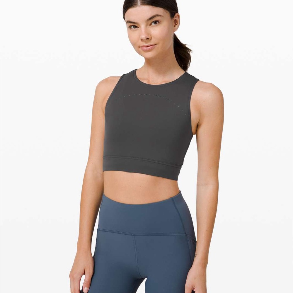 Lululemon Hotty Hot Cropped Tank with Subtle Perforated Detail